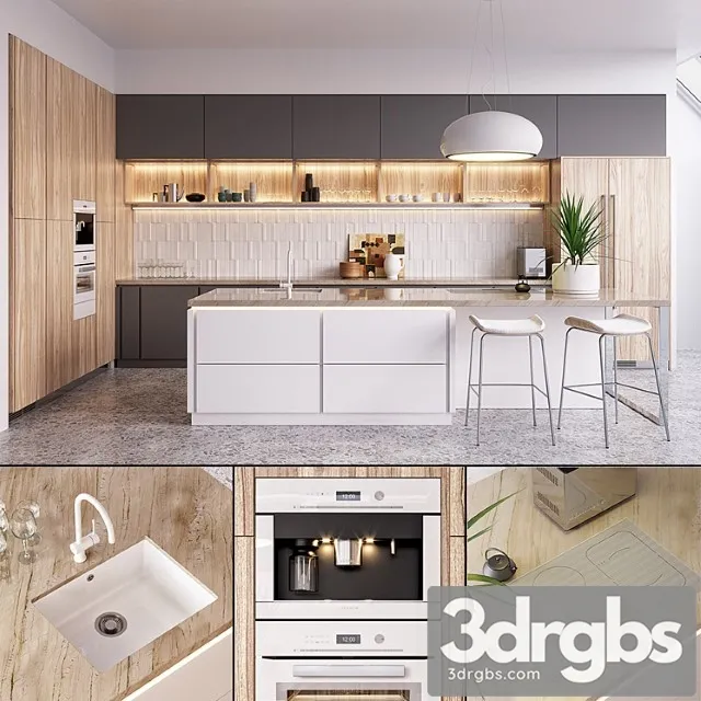 Kitchen nolte nature (vray ggx corona pbr) 3D Model Free