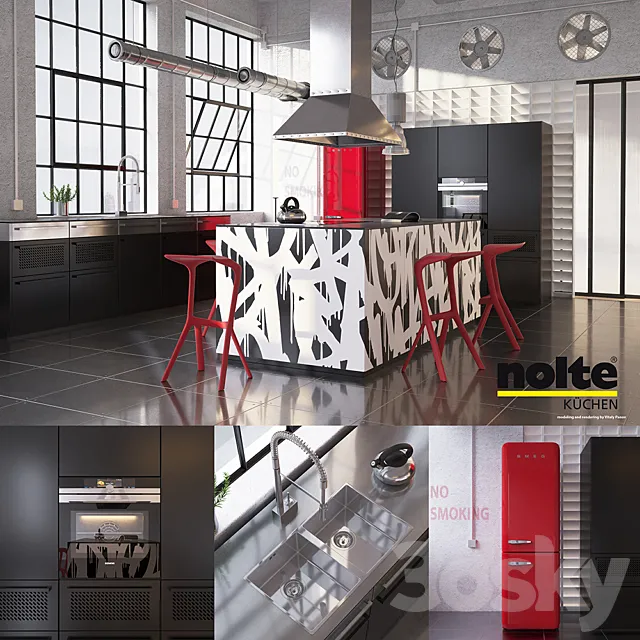 Kitchen Nolte Neo equipment and industrial attributes (vray. corona) 3DModel