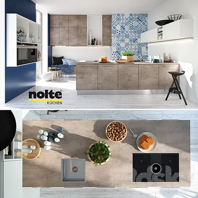 Kitchen NOLTE Stone (vray GGX. corona PBR) 3DModel