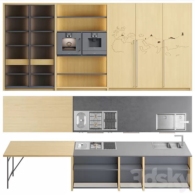 Kitchen Old Line Industrial 2 3D Model