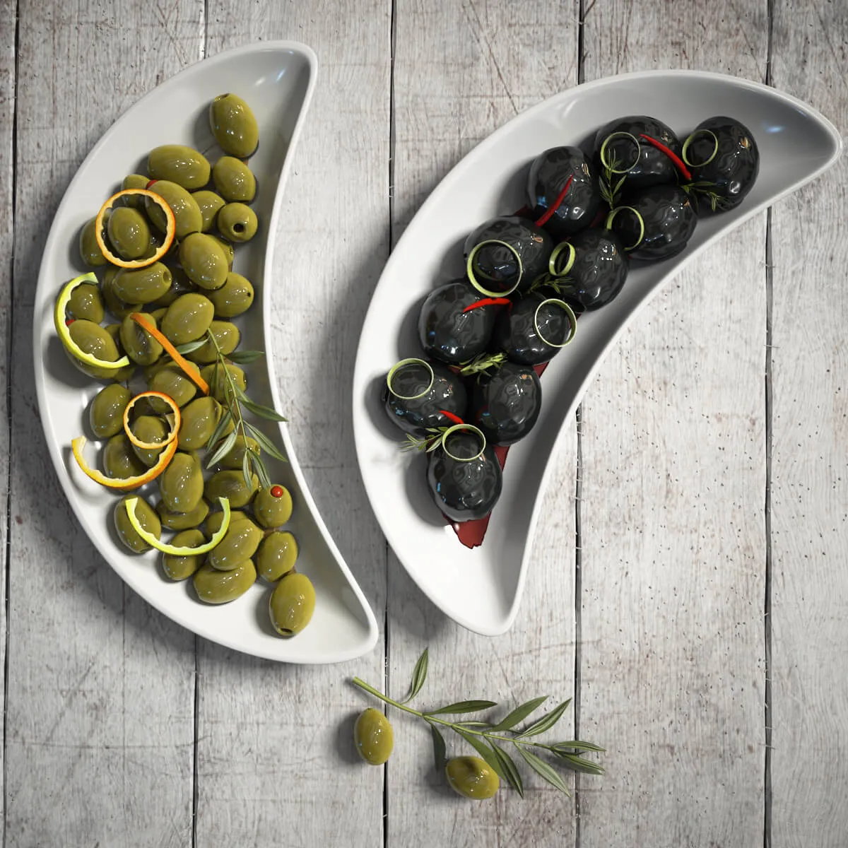kitchen - Olives in a plate 88 3D Model