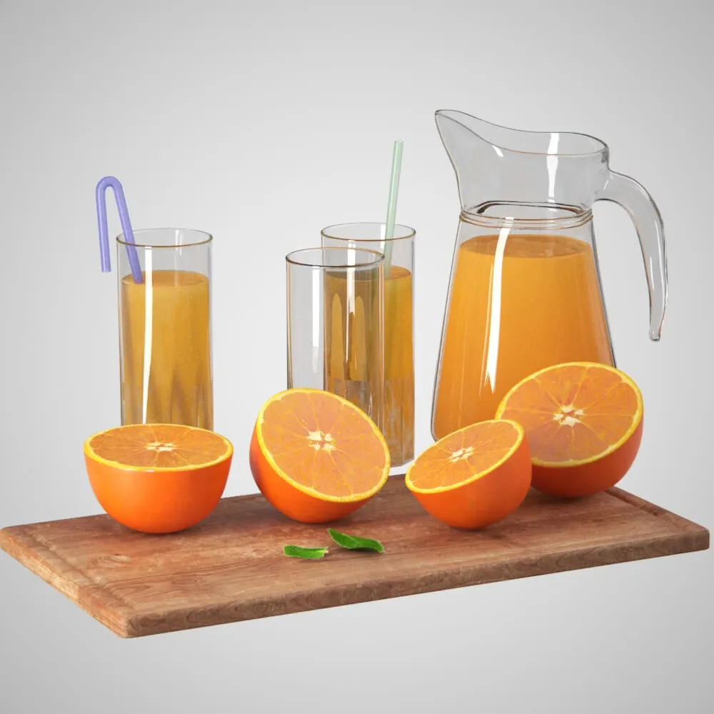 kitchen - Orange set 3D Model