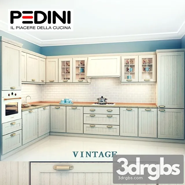 Kitchen Pedini Modiel Vintage 3D Model Free