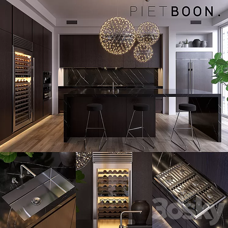 Kitchen Piet Boon SIGNATURE 2 (vray GGX corona PBR) 3D Model