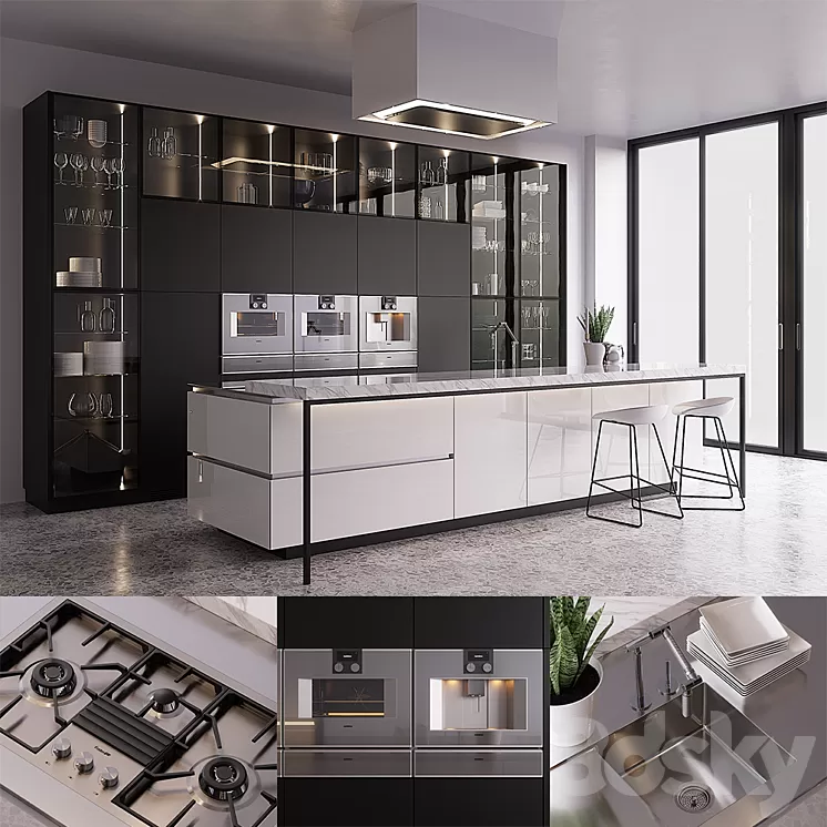 Kitchen Poliform Artex (vray GGX corona PBR) 3D Model