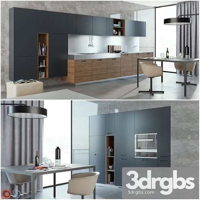 Kitchen Poliform Kyton Varenna 1 3D Model Free