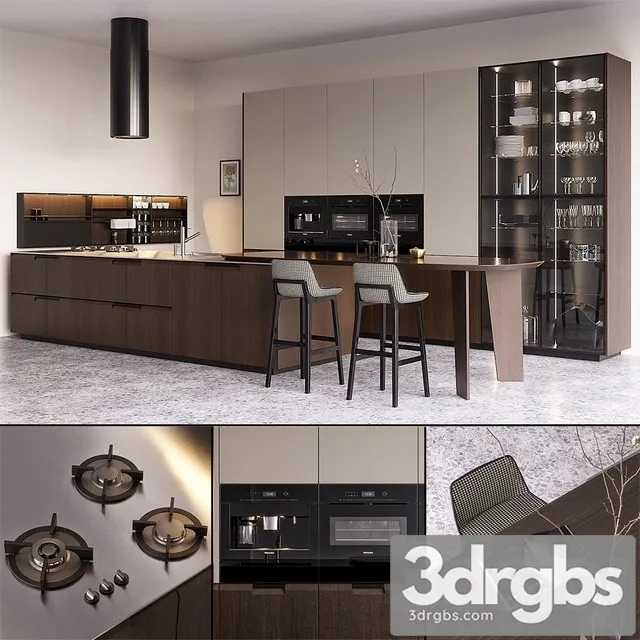 Kitchen Poliform Shape Eurocucina 2018 3D Model Free
