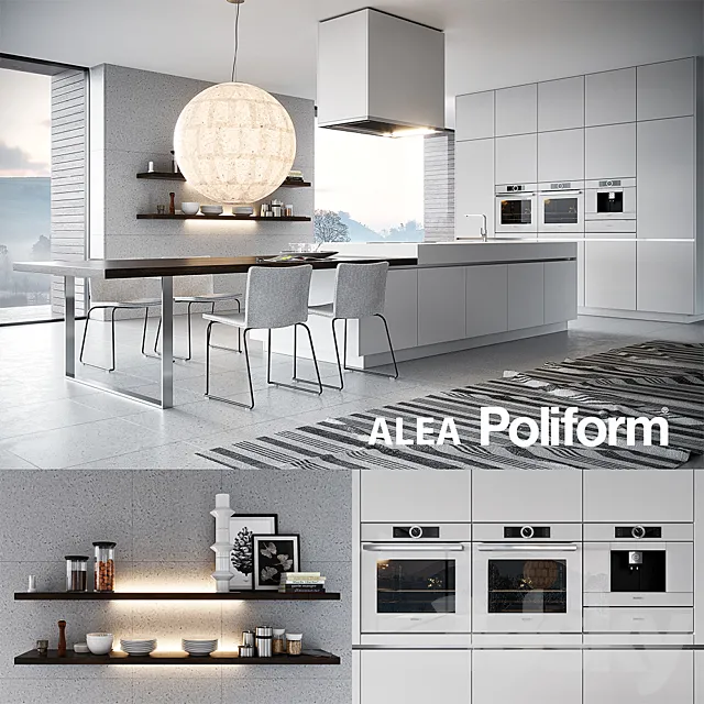 Kitchen Poliform Varenna Alea 3 (vray GGX. corona PBR) 3DModel