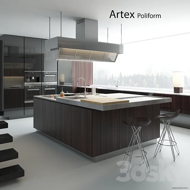 Kitchen Poliform Varenna Artex 2 3DModel