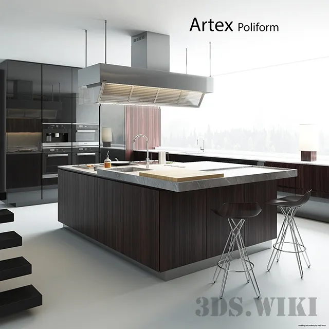 kitchen - Poliform Varenna Artex kitchens 3D Model