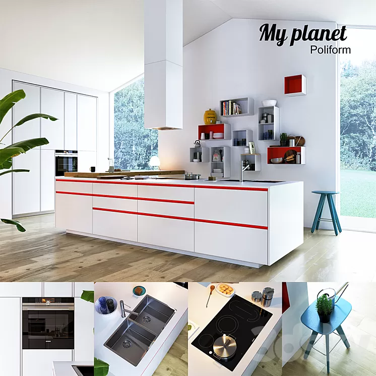 Kitchen Poliform Varenna My Planet 3 (vray corona) 3D Model