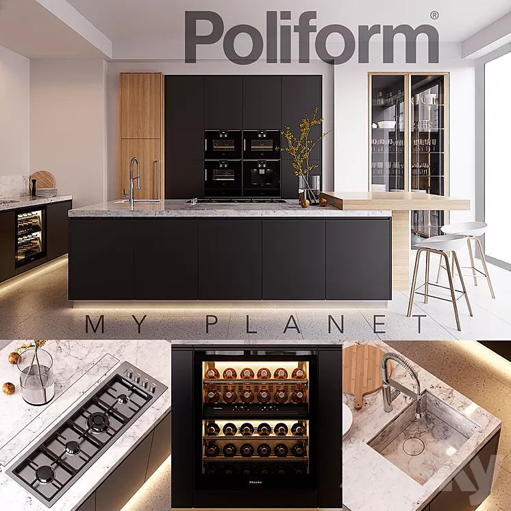 Kitchen Poliform Varenna My Planet 4 (vray GGX corona PBR) 3D Model