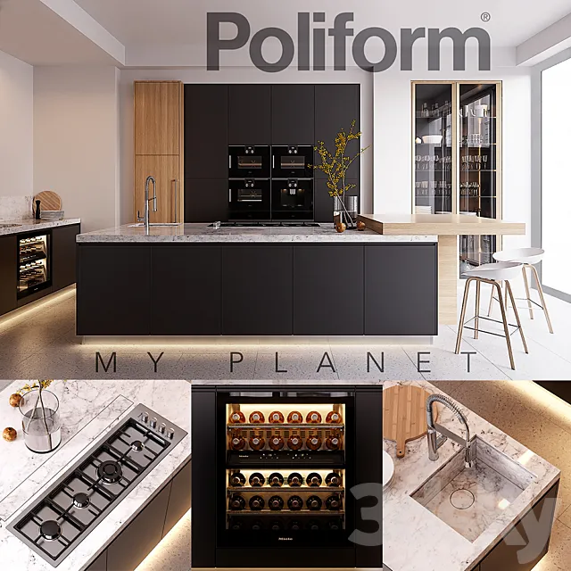 Kitchen Poliform Varenna My Planet 4 (vray GGX. corona PBR) 3DModel