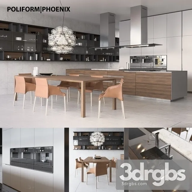 Kitchen Poliform Varenna Phoenix 2 3D Model Free