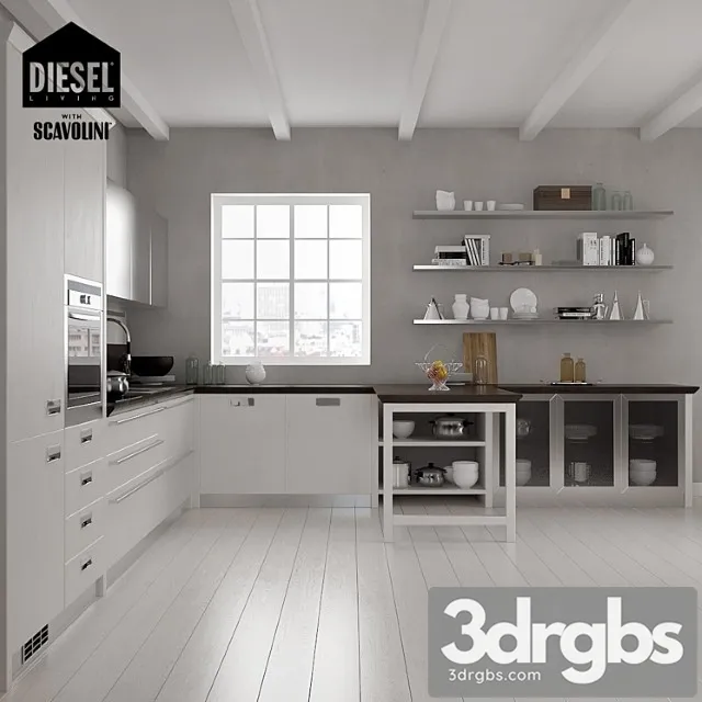 Kitchen scavolini diesel set 02 (v-ray3.6) 3D Model Free