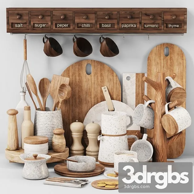Kitchen Set 003 3D Model Free