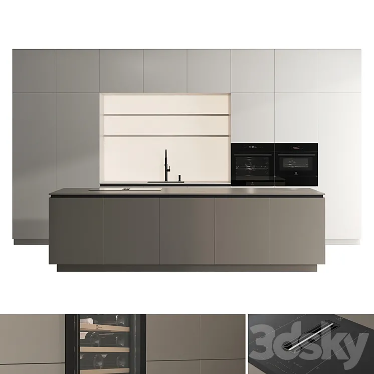 Kitchen set 01 3D Model Free