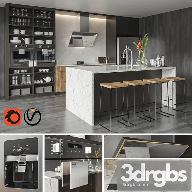 Kitchen Set 02 3D Model Free