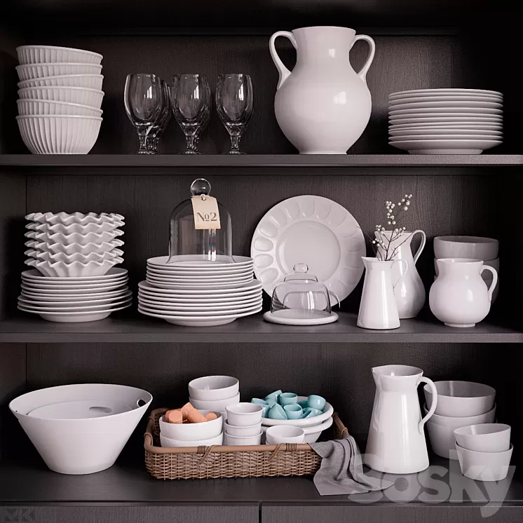 Kitchen Set 02 3D Model Free