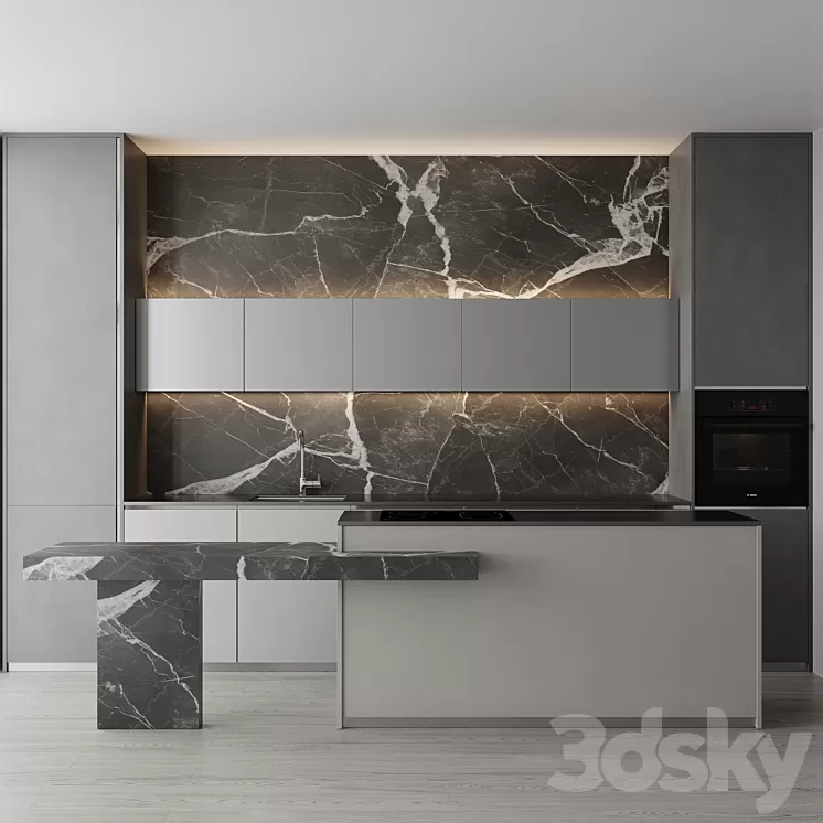 Kitchen set 12 3D Model Free