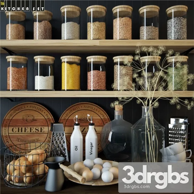 Kitchen Set 16 3D Model Free