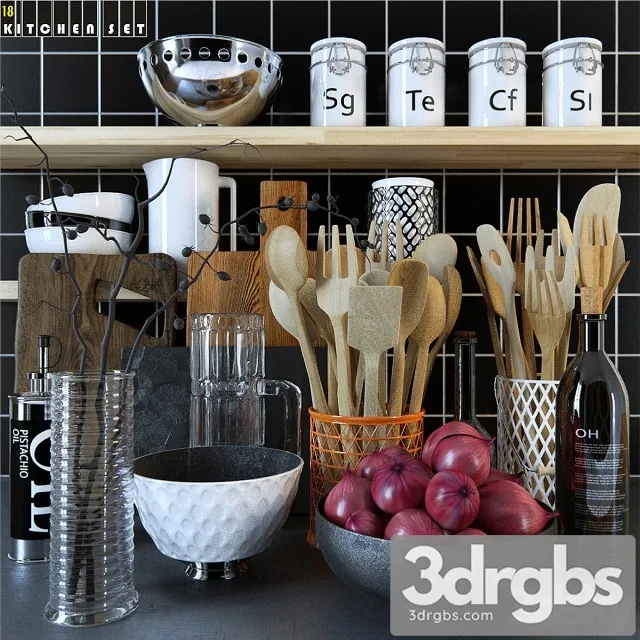 Kitchen Set 18 3D Model Free