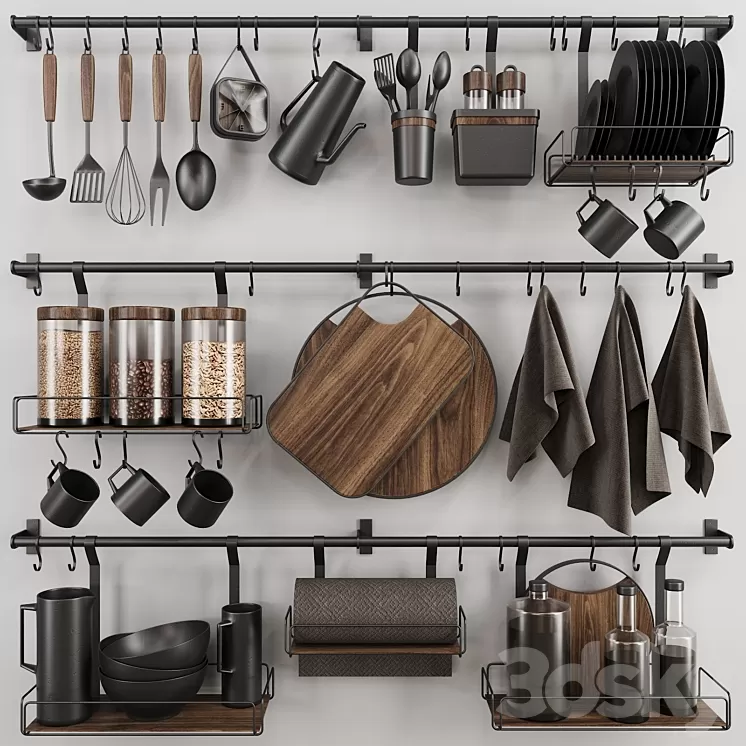 Kitchen set 3D Model Free