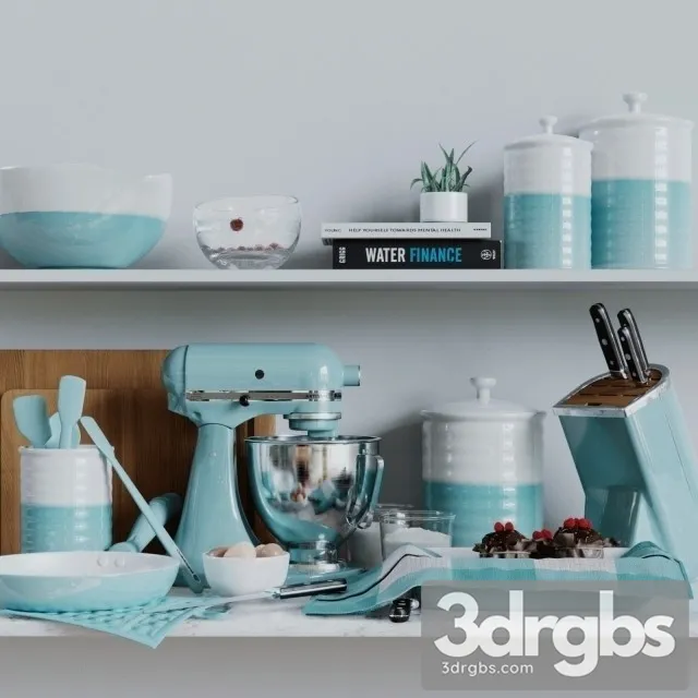 Kitchen Set Crate Barrel 3D Model Free