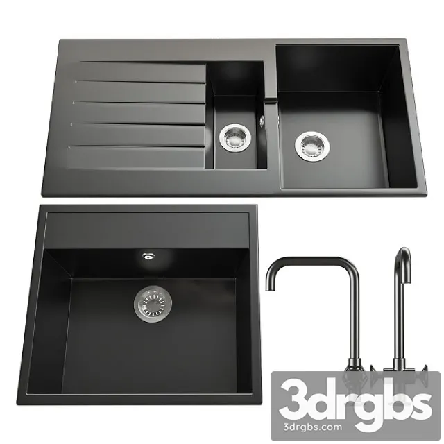 Kitchen Set Ikea Mixer Hamleshen and Mortise Washers Hellviken 3D Model Free