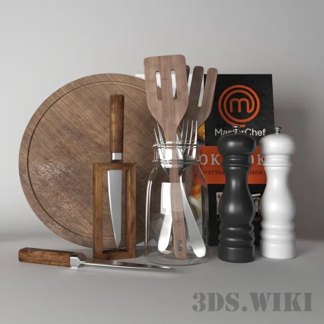 kitchen - set knife 3D Model