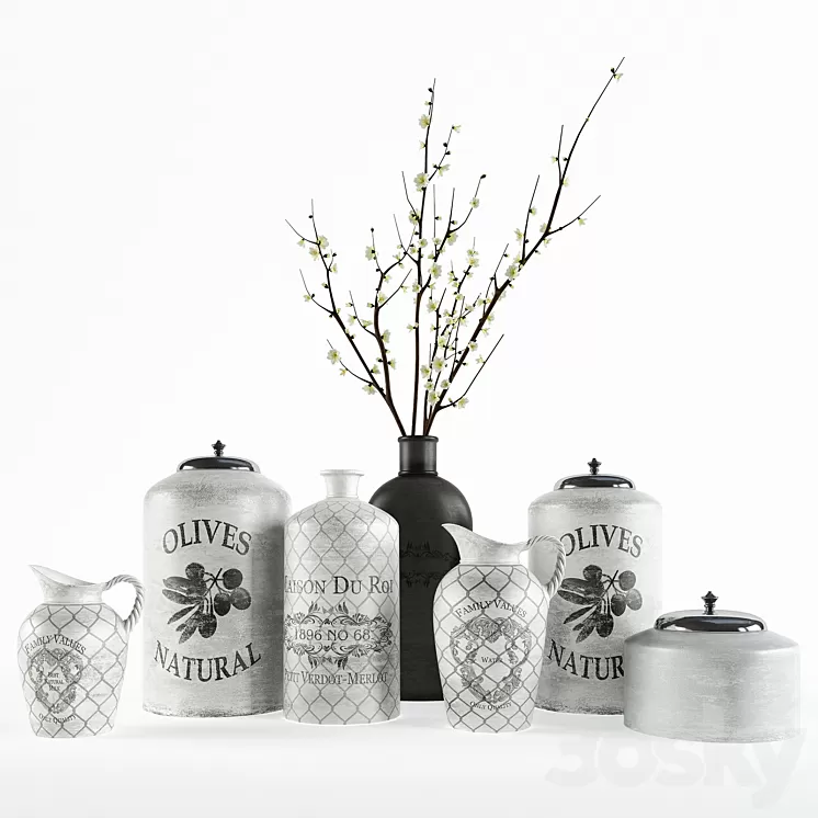 Kitchen set w001 3D Model