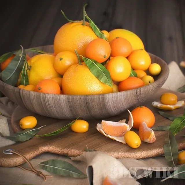 kitchen - Set with oranges 3D Model
