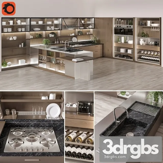 Kitchen Set01 3 3D Model Free