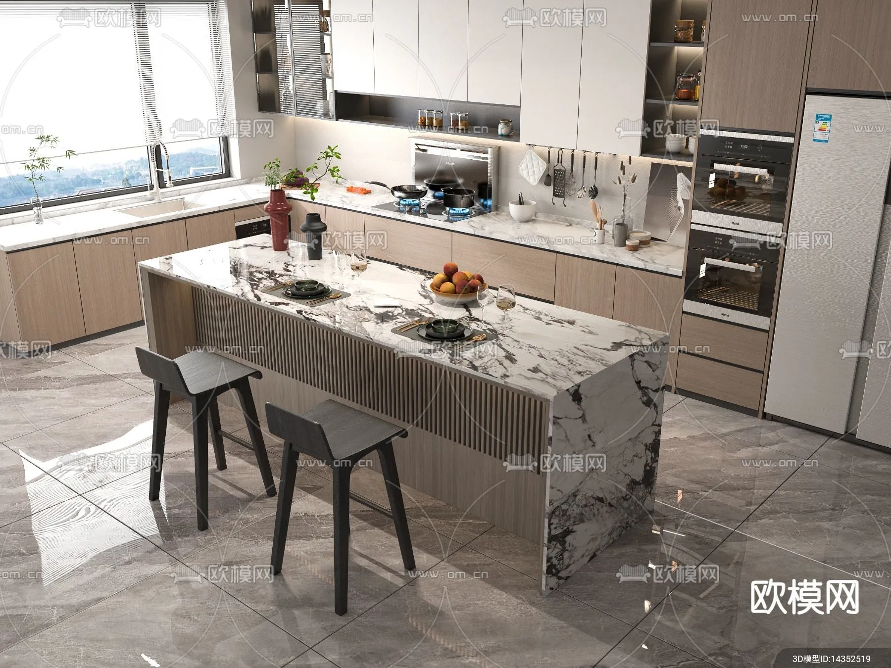 KITCHEN SETS - VRAY / CORONA - 3D MODEL - 1464