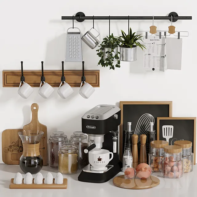 kitchen shelf accessories 3D Model