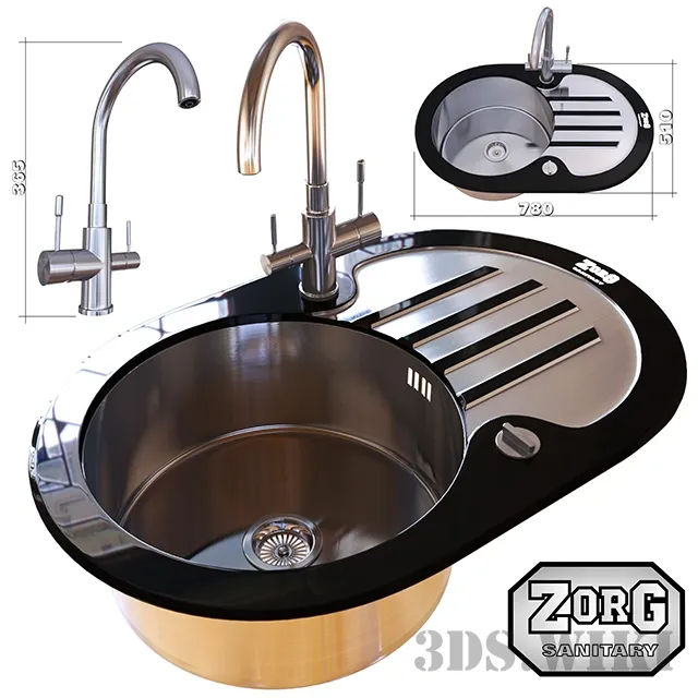 kitchen - Sink and mixer ZorG 3D Model
