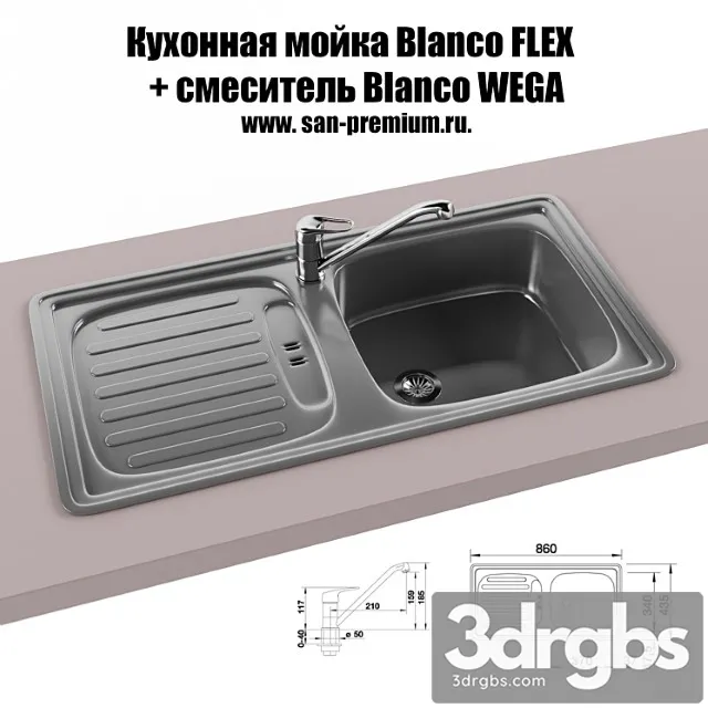 Kitchen sink Blanzo Flech and Smiesetiel Blanzo Vega 3D Model Free