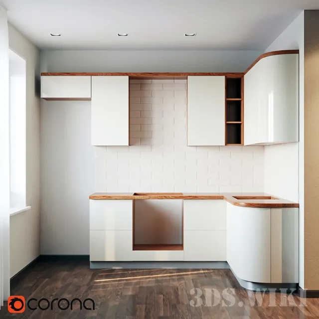 kitchen - Small corner kitchen 3D Model