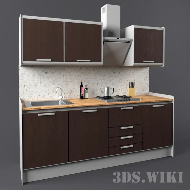 kitchen - Small designer kitchen 3D Model