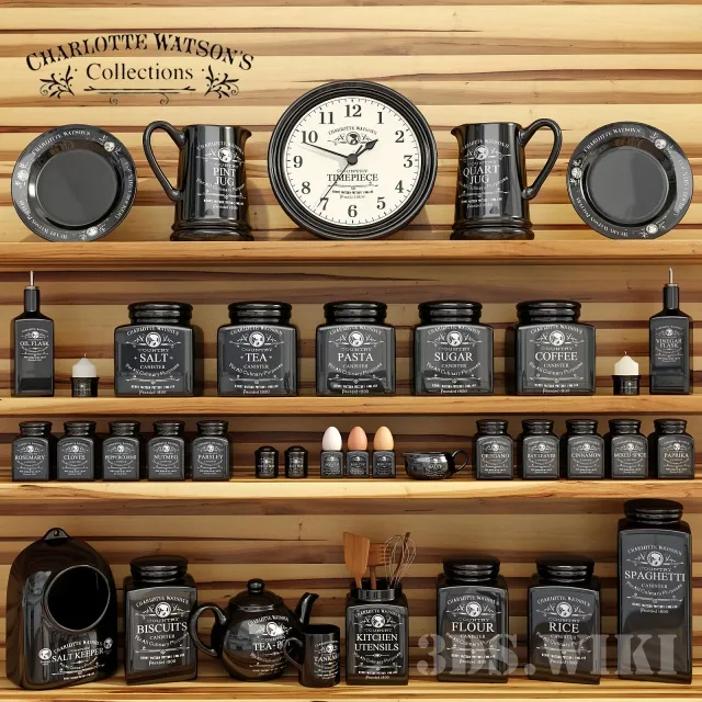 kitchen - Spice Set Charlotte Watson Black 3D Model