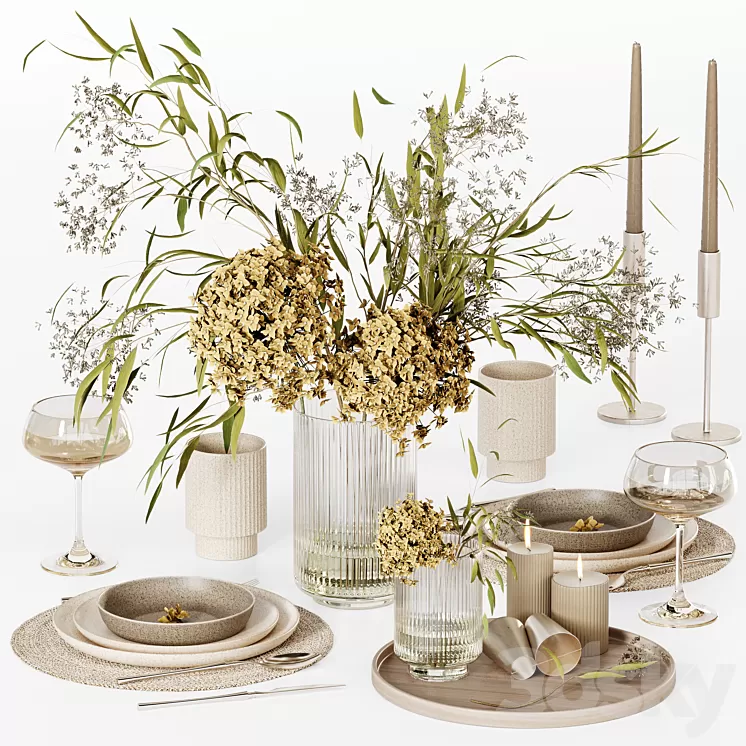 Kitchen tableware 020 (Vray) 3D Model Free