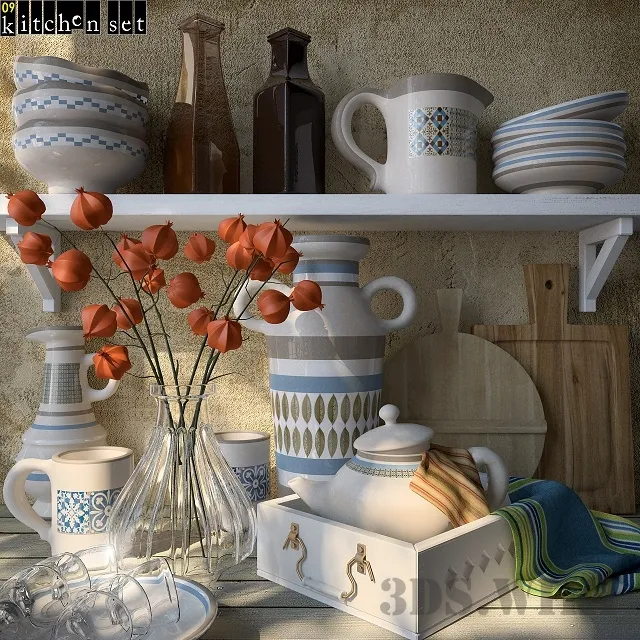 kitchen - Tableware and decorations 3D Model