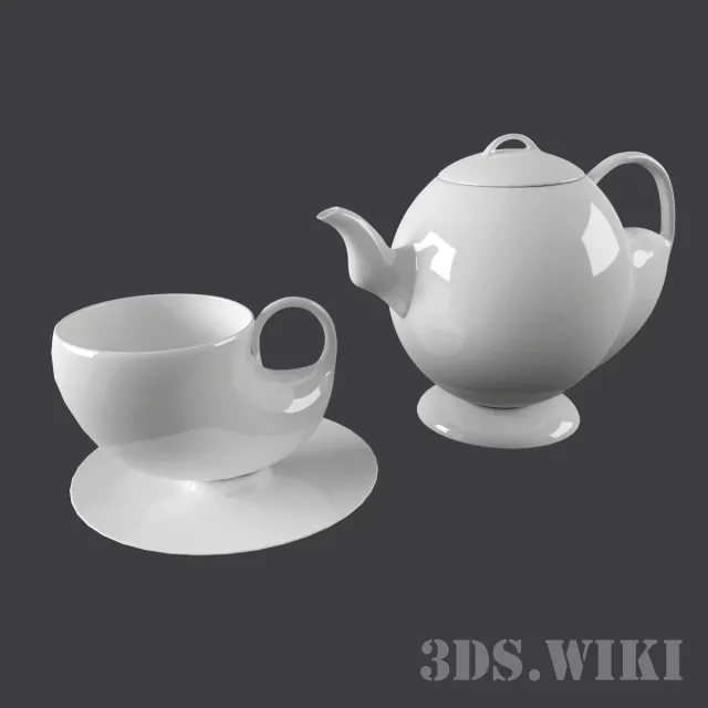 kitchen - Tea Set 3D Model