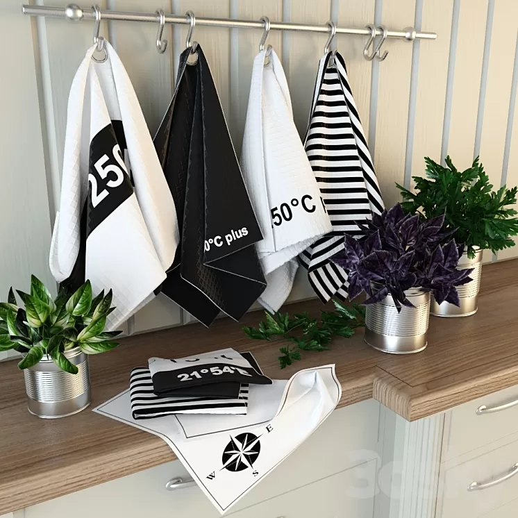 kitchen towels 3D Model