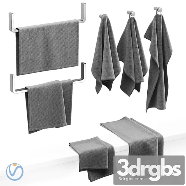 Kitchen towels gray 3D Model Free
