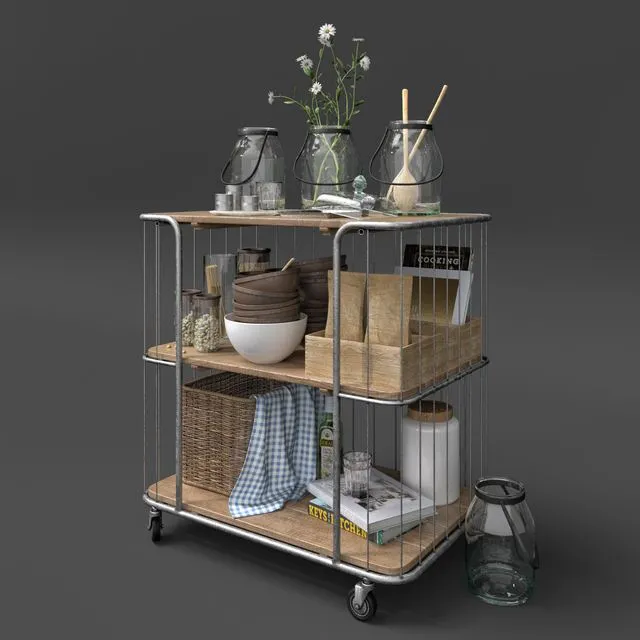 Kitchen trolley. Kitchen Set Stockholm 3D Model