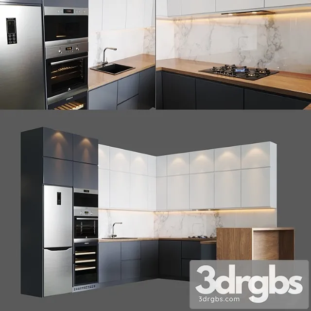 Kitchen V20 3D Model Free