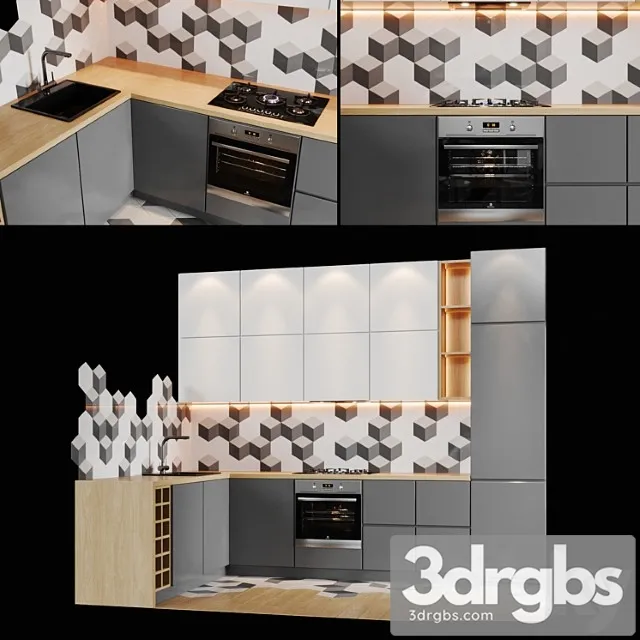 Kitchen V23 3D Model Free