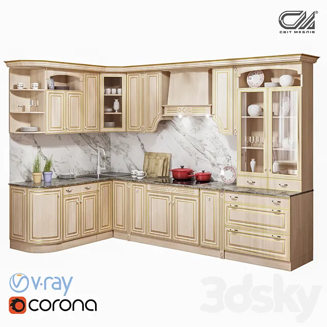 Kitchen "Valencia" angular 3DModel
