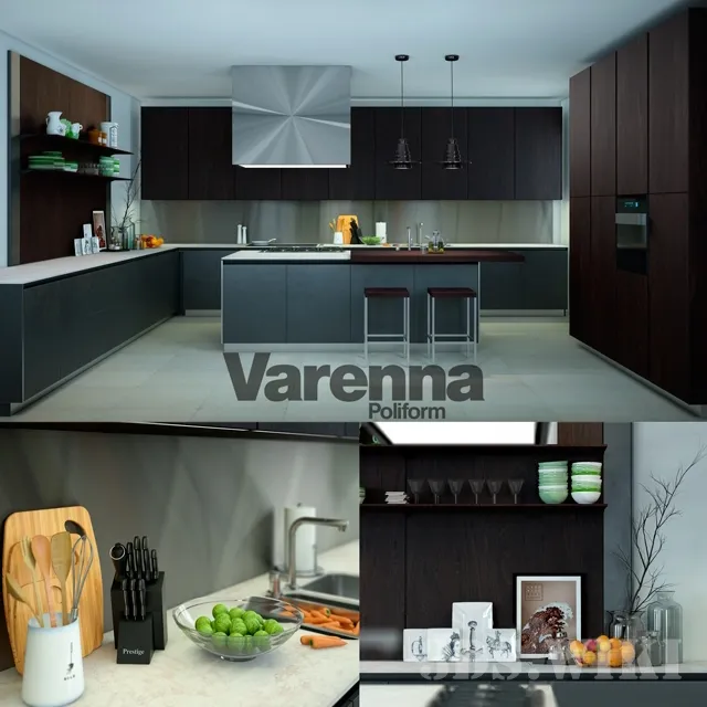 kitchen - Varenna modern kitchen 3D Model